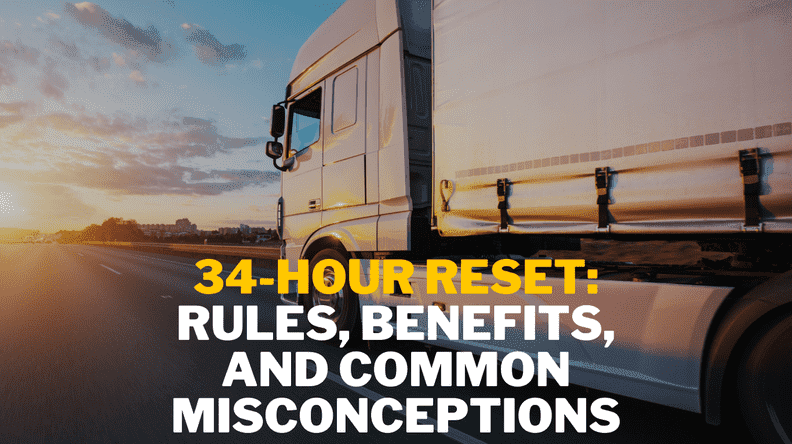 Truck driver completing a 34-hour reset for optimized rest and compliance on the road.