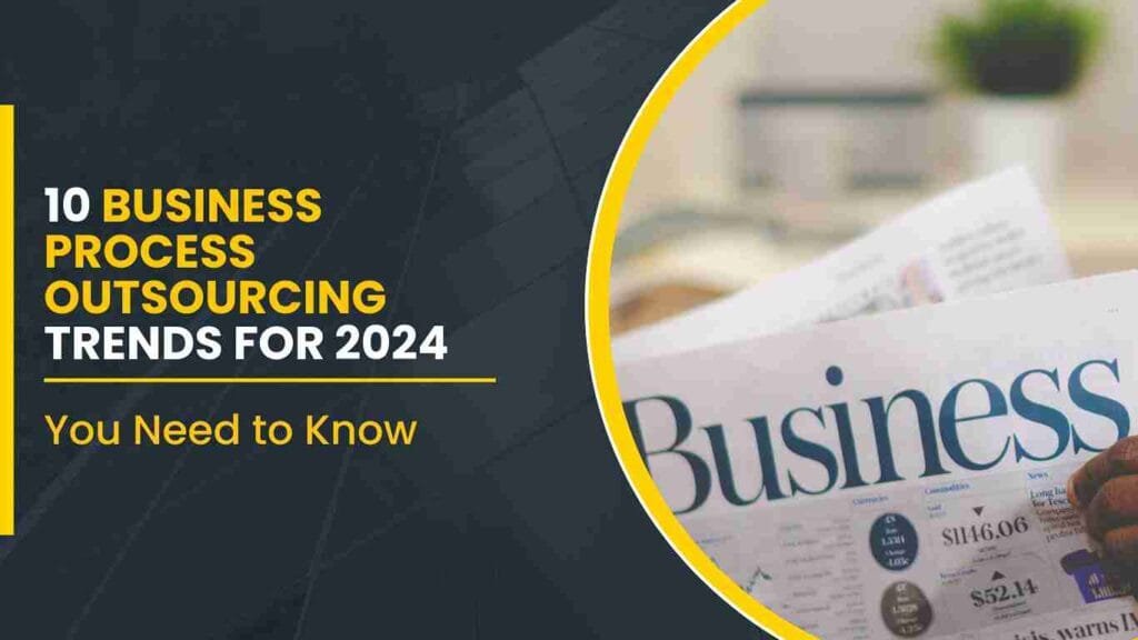 Illustration of AI, automation, and digital transformation in Business Process Outsourcing for 2024, showcasing efficiency and innovation.